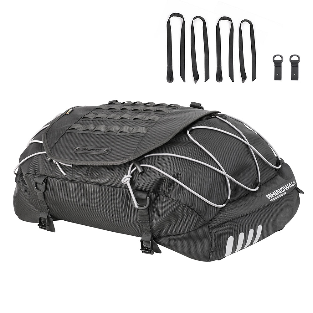 RHINOWALK MT3550BK 35-50L Bilateral Expandable Motorcycle Tail Bag Rear Seat Bag RHINOWALK MT3550BK 35-50L Bilateral Expandable Motorcycle Tail Bag Rear Seat Bag